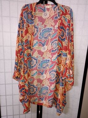 Andersen & Lauth - Anthropologie Floral Multi-Color Kimono Cover-Up